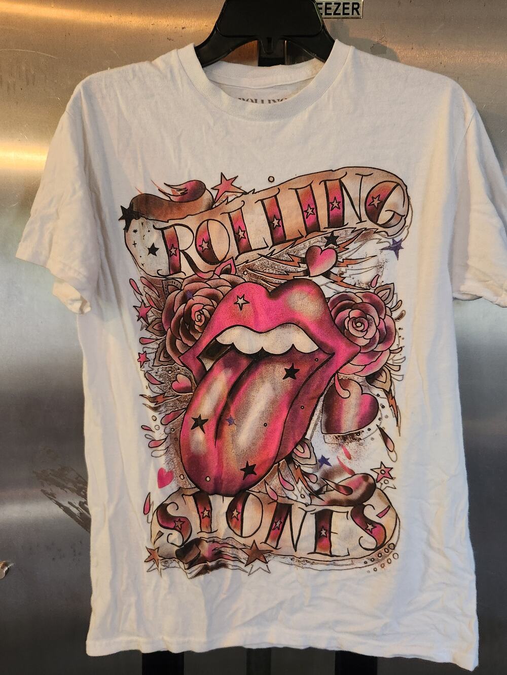 The Rolling Stones Vintage Tongue Lips Art Graphic T-Shirt Size M